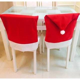 👉 Stoelhoes kerst | Kerst | Kersthoezen | Kerstversiering | Rood | Kerstmuts | Stoel | Kerstmis | Decoratie , set van 2 stuks