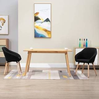 👉 Eetkamerstoelen 2 st stof zwart