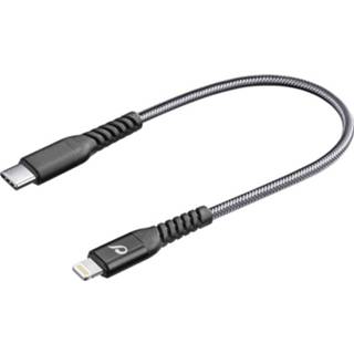 👉 Zwart Cellularline USB-kabel USB 2.0 USB-C stekker, Apple Lightning stekker 0.15 m 8018080353215