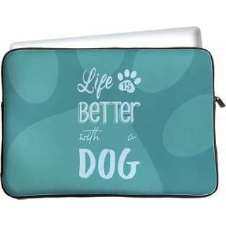 👉 Shirt steekhoesje multi-color Samsung Galaxy Tab A8 Sleeve - Life Is Better With A Dog 8720684211340