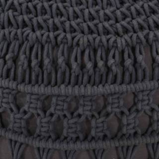 👉 Poef katoen active antraciet macramé handgemaakt 45x30 cm 8720286181072