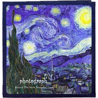 👉 Fotoalbum witte active Retro art diy handgemaakte zelfklevend filmalbum, kleur: 16 inch sterrenhemel (40 kaart innerlijke pagina's)