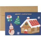 👉 Wenskaart active kinderen 10 Sets Leuke Cartoon Kerst Bronzing Blessing (Snowman House)