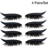 👉 Oogpotlood zwart active 3 sets glitter zelfklevende eyeliner oogschaduw sticker (zwart)