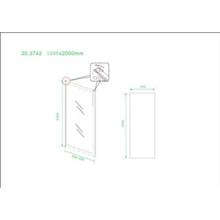 👉 Wiesbaden Skyline zijwand 800x2000 mat-zwart 8mm NANO voor skyline schuifbare nisdeur