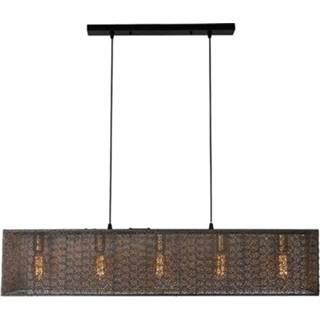 👉 Hang lamp goud l zwart Freelight Hanglamp Avola 5 lichts 120 cm 8720143023484