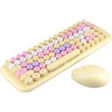 👉 Draadloos toetsenbord roze geel active meisjes Mofii cadny meisje hart mini gemengde kleur draadloze muis set (geel)