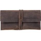 👉 Etui bruin touw active Contacten Familie CF9003 Lederen Roll Binding Type Crazy Horse Schilderij Square Ink Potlood Case (Brown)