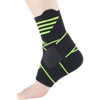 👉 Bandage donkergroen nylon m active Sports Compression Striped Enkeldersteun, Specificatie: (Green Stripes)