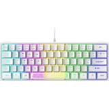 👉 Toetsenbord wit active ZiYou Lang K61 62 Sleutels RGB Lighting Mini Gaming Bedrade toetsenbord, kabellengte: 1,5 m (wit)