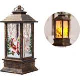 👉 Lantaarn groot active Kerst Vlam Kerstdecoratie LED Lichtgevende Ornament Candlestick Lamp, Grootte: 77 x 195mm (Bronze Santa)