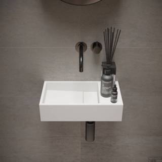 👉 Fontein Mat Wit Ideavit Solidcube 40x22x10 cm Solid Surface Omkeerbaar 8719304935216