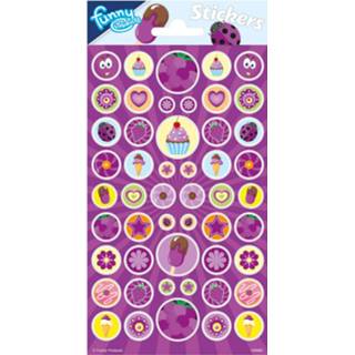 Paars papier Funny Products Stickers Grapes 20 X 10 Cm 50 Stuks 8718819313885