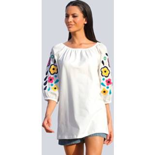 👉 Blous wit katoen gebloemd vrouwen zomerse bloemenborduursels Blouse Alba Moda 4055708719422