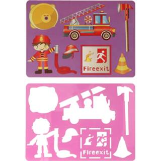 👉 Tekensjablonen Tekensjabloon Brandweer, 27x19cm 8435464107668