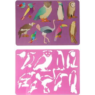 👉 Tekensjablonen Tekensjabloon Vogels, 27x19cm 8435464107682