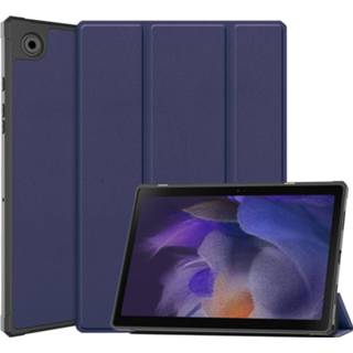 👉 Tablethoes blauw active Case2go - Tablet hoes geschikt voor Samsung Galaxy Tab A8 (2021) 10.5 inch Flexibel TPU Tri-Fold Book Case Donker 8719793165460