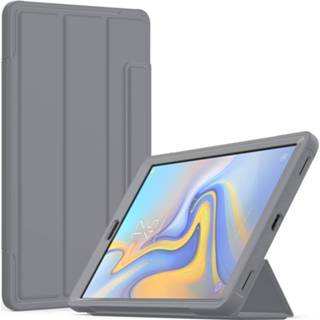 👉 Pencil transparante grijs active Case2go - Hoes voor Samsung Galaxy Tab A 10.1 2019 Tri-Fold Book Case met Back en Houder 8719793127543