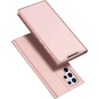 👉 Rose goud Dux Ducis - Slim bookcase hoes Samsung Galaxy S22 Ultra 8720572148130