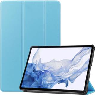 👉 Tablethoes blauw active Case2go - Tablet Hoes geschikt voor Samsung Galaxy Tab S8 (2022) Tri-Fold Book Case Licht 8719793167891