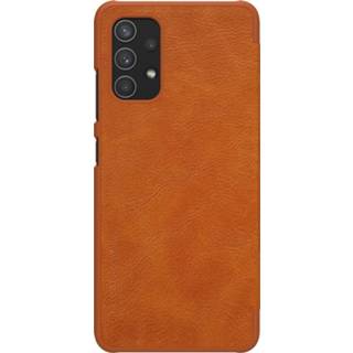 👉 Flipcover bruin leather active Samsung Galaxy A32 4G Hoesje - Qin Case Flip Cover 8719793142751
