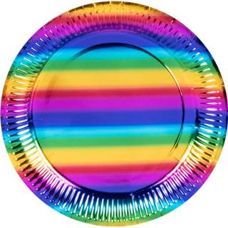 👉 Bord papier multikleur Boland Bordjes Regenboog 23 Cm 6 Stuks 8712026447395