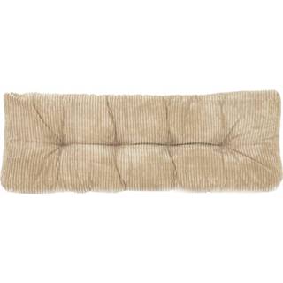 👉 Rugkussen zand polyester beige 2L Home & Garden Ribcord Deluxe - 120x40cm 8715593079730