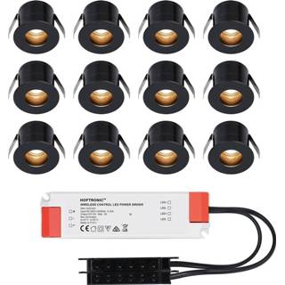 👉 Inbouwspot zwarte wit aluminium zwart 12x Olivia LED Inbouwspots complete set - Niet dimbaar 12V 3 Watt Veranda verlichting voor binnen en buiten 2700K warm 8720365439445