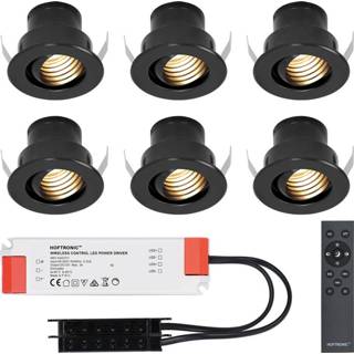 👉 Inbouwspot zwarte wit aluminium zwart 6x Medina kantelbare verzonken LED Inbouwspots complete set - Dimbaar 12V 3 Watt Veranda verlichting voor buiten 2700K warm witimbaar 8720365439810