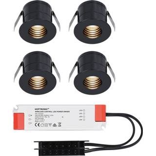 👉 Inbouwspot zwarte wit aluminium zwart 4x Betty LED Inbouwspots complete set - Niet dimbaar 12V 3 Watt Veranda verlichting voor binnen en buiten 2700K warm 8720365440007