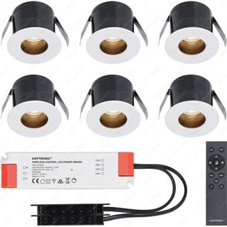 👉 Inbouwspot witte wit aluminium 6x Olivia LED Inbouwspots complete set - Dimbaar 12V 3 Watt Veranda verlichting voor binnen en buiten 2700K warm 8720365439469