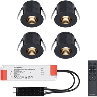 👉 Inbouwspot zwarte wit aluminium zwart 4x Betty LED Inbouwspots complete set - Dimbaar 12V 3 Watt Veranda verlichting voor binnen en buiten 2700K warm 8720365440106