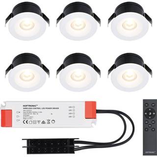 👉 Inbouwspot witte wit aluminium 6x Cadiz LED Inbouwspots complete set - Dimbaar 12V 3 Watt Veranda verlichting voor buiten 2700K warm 8720365439162