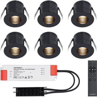 👉 Inbouwspot zwarte wit aluminium zwart 6x Betty LED Inbouwspots complete set - Dimbaar 12V 3 Watt Veranda verlichting voor binnen en buiten 2700K warm 8720365440113