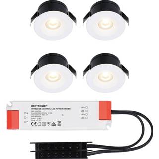 Inbouwspot witte wit aluminium 4x Cadiz LED Inbouwspots complete set - Niet dimbaar 12V 3 Watt Veranda verlichting voor buiten 2700K warm 8720365439056