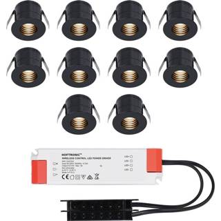 👉 Inbouwspot zwarte wit aluminium zwart 10x Betty LED Inbouwspots complete set - Niet dimbaar 12V 3 Watt Veranda verlichting voor binnen en buiten 2700K warm 8720365440038