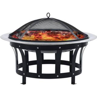 👉 Grill staal zwart Tuinvuurplaats met 76 cm roestvrij 8719883710143