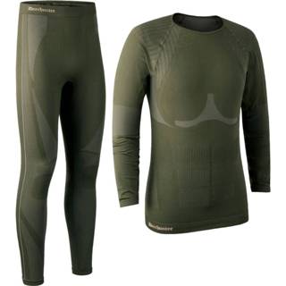 👉 Uniseks olijfgroen zwart Deerhunter - Performance Underwear Set Merino-ondergoed maat XL/XXL, olijfgroen/zwart 5702827157787