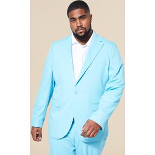 👉 Plus Slim Fit Colbert Met Enkele Rij Knopen, Light Blue