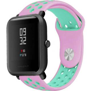 👉 Sportband roze Strap-it Xiaomi Amazfit Bip sport band (roze/aqua) 8720763405103