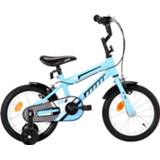 👉 Kinderfiets 14 inch zwart en blauw