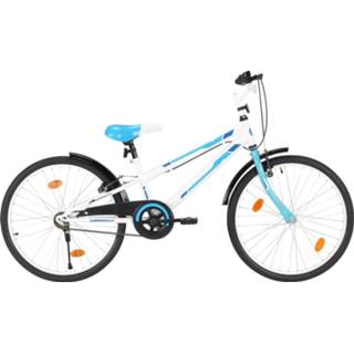 👉 Kinderfiets blauw wit kinderen 24 inch en 8719883807676