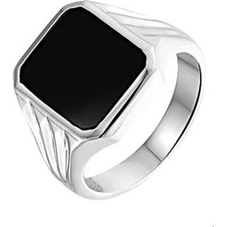 👉 Zegel ring zilver active zwarte Achthoekige Onyx Zegelring van