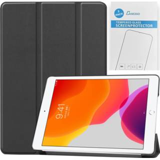 👉 Screenprotector zwart active Case2go - Tablet hoes&2-Pack geschikt voor iPad 2021 / 2020 2019 10.2 Inch Auto Wake/Sleep functie 8719793174691