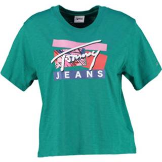 👉 Shirt groen s vrouwen Tommy hilfiger kort t-shirt 8720112603204