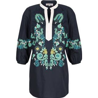 Tuniek blauw katoen effen vrouwen perfect voor kantoor Alba Moda 4055708715509