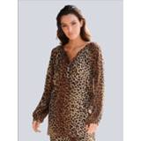 👉 Tuniek met animaldessin allover Alba Moda Bruin