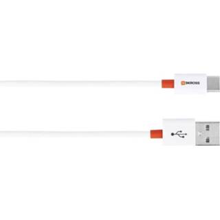 👉 Skross USB-kabel USB 2.0 USB-A stekker, USB-C stekker 1.00 m Wit