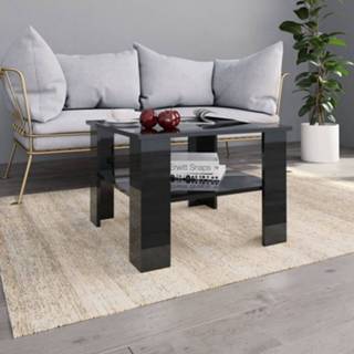 Salon tafel active zwart Salontafel 60x60x42 cm spaanplaat hoogglans 8719883673752