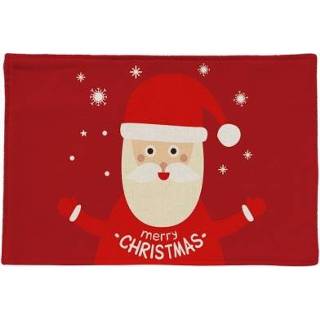 👉 Tafel linnen antislip active Cotton Linen Christmas Western Food Isolation Mat Huishoudelijke Coaster, Specificatie: Dubbellaags Dikker (Santa Claus)